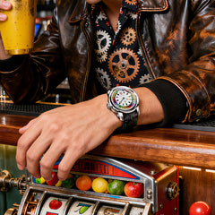 Lucky Harvey Interactive Game Rose Gold Watch with Fruit Arcade Dial – Automatic Movement, Limited Edition