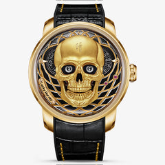 Lucky Harvey Limited Edition Gothic Skull automaton Watch – Handcrafted 925 Silver Skull with Moving Jaw