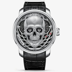 Lucky Harvey Limited Edition Gothic Skull automaton Watch – Handcrafted 925 Silver Skull with Moving Jaw