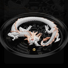 Lucky Harvey Dragon automaton Watch – Hand-Engraved 925 Silver Dragon with 999 Gold Bead Display