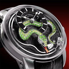 Lucky Harvey Enamel Snake Action Figure Mechanical Watch