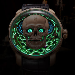 Lucky Harvey Limited Edition Gothic Skull automaton Watch – Handcrafted 925 Silver Skull with Moving Jaw