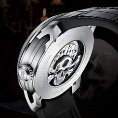 Lucky Harvey Limited Edition Gothic Skull automaton Watch – Handcrafted 925 Silver Skull with Moving Jaw