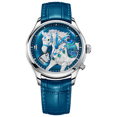 【Limited 100pcs】2026 Chiming Automaton Horse Watch Grade 5 Titanium Alloy Brown