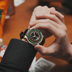 Lucky Harvey European Roulette Automatic Watch –18K Gold Bead & Real Roulette Wheel Gameplay Design