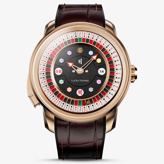 Lucky Harvey Poker Roulette Automatic Watch – 52-Card Dial & Dual 18K Gold Spinning Balls for a True Roulette Experience