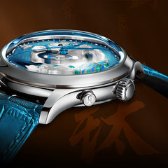 【Limited 100pcs】2026 Chiming Automaton Horse Watch Grade 5 Titanium Alloy Blue