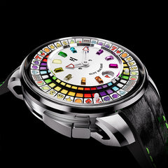 Lucky Harvey Interactive Game Silver Watch with Fruit Arcade Dial – Automatic Movement, Limited Edition