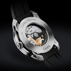 Lucky Harvey Dragon automaton Watch – Hand-Engraved 925 Silver Dragon with 999 Gold Bead Display