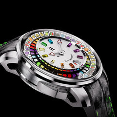Lucky Harvey Interactive Game Silver Watch with Fruit Arcade Dial – Automatic Movement, Limited Edition