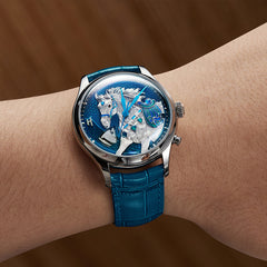 【Limited 100pcs】2026 Chiming Automaton Horse Watch Grade 5 Titanium Alloy Brown