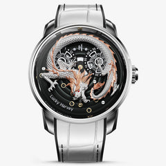 Lucky Harvey Dragon automaton Watch – Hand-Engraved 925 Silver Dragon with 999 Gold Bead Display