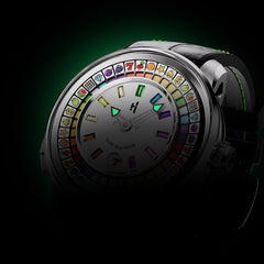 Lucky Harvey Interactive Game Silver Watch with Fruit Arcade Dial – Automatic Movement, Limited Edition