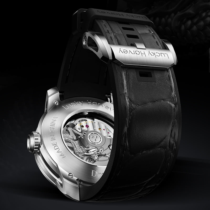 Lucky Harvey Dragon automaton Watch – Hand-Engraved 925 Silver Dragon with 999 Gold Bead Display