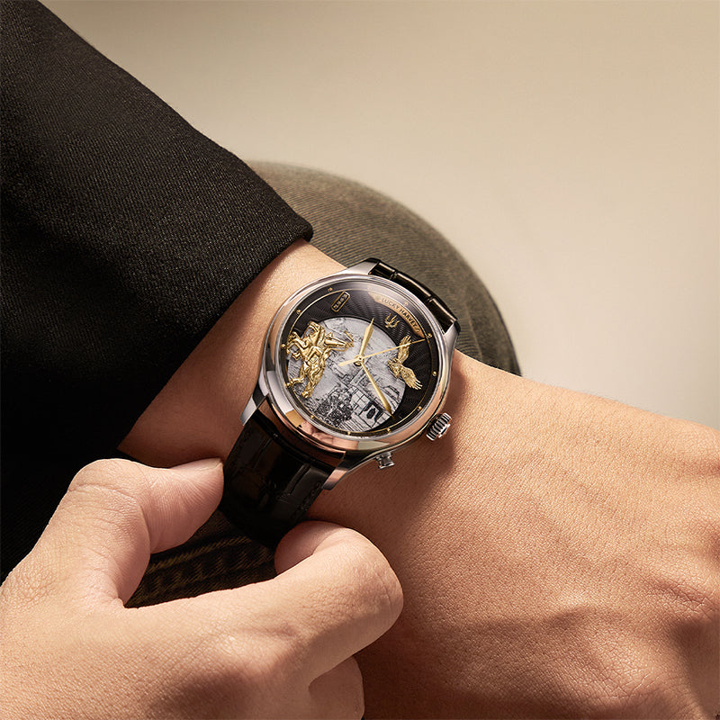 【Limited 100PCS】Genghis Khan Gray Automata Chiming Watch