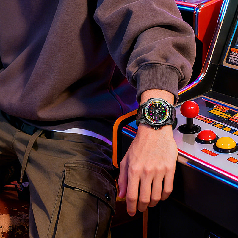 Lucky Harvey Interactive Game Rose Gold Watch with Fruit Arcade Dial – Automatic Movement, Limited Edition