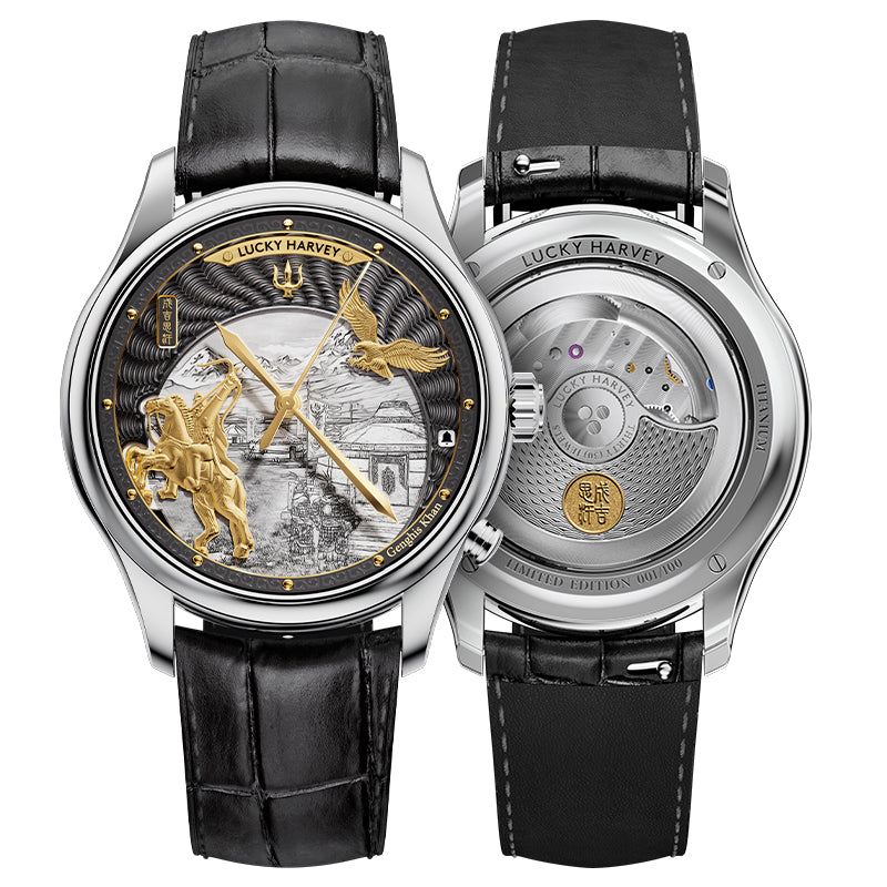 【Limited 100PCS】Genghis Khan Gray Automata Chiming Watch