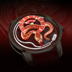 Lucky Harvey Enamel Snake Action Figure Mechanical Watch