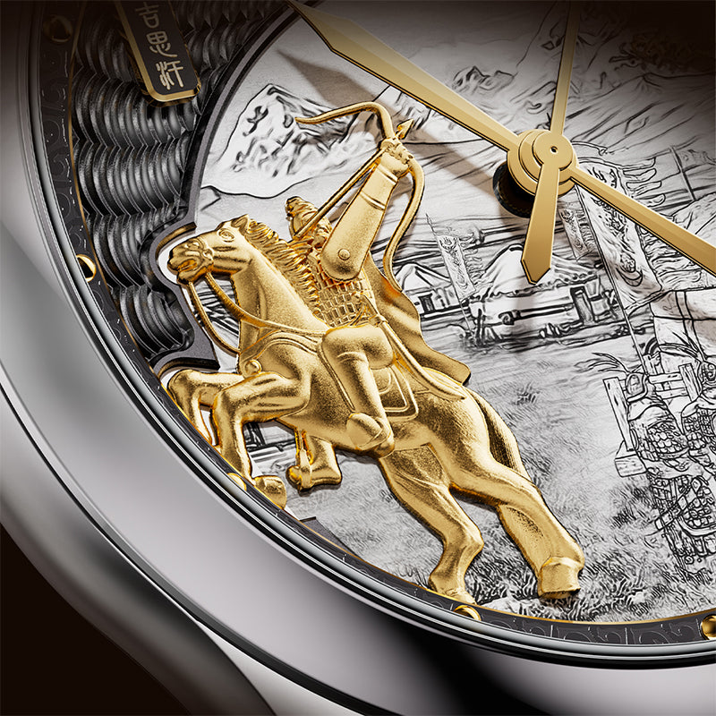 【Limited 100PCS】Genghis Khan Gray Automata Chiming Watch