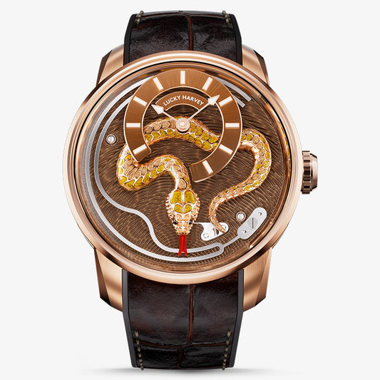 Lucky Harvey Enamel Snake Action Figure Mechanical Watch