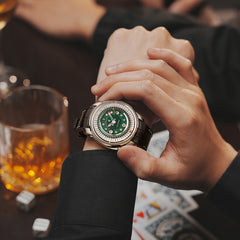 Lucky Harvey Poker Roulette Automatic Watch –  52-Card Dial & Dual 18K Gold Spinning Balls for a True Roulette Experience