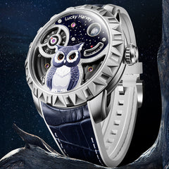 Lucky Harvey Owl automaton Watch –  Animated Dial & Lunar Eclipse Design