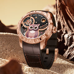 Lucky Harvey Owl automaton Watch –  Animated Dial & Lunar Eclipse Design