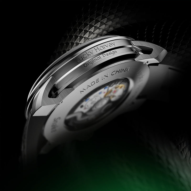 Lucky Harvey Craftsmanship Series Green Snake automaton Watch – Hand-Engraved 925 Silver Design with  Animated Dial