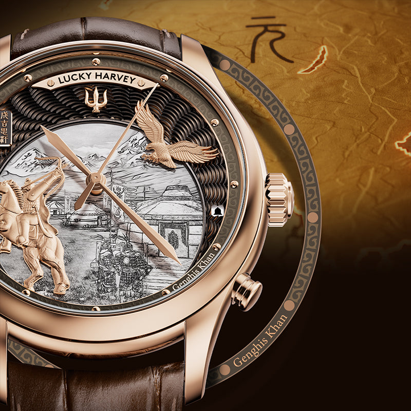 【Limited 100PCS】Genghis Khan Gray Automata Chiming Watch