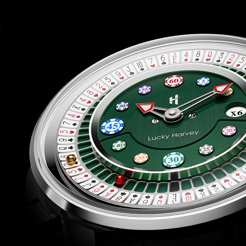 Lucky Harvey Poker Roulette Automatic Watch –  52-Card Dial & Dual 18K Gold Spinning Balls for a True Roulette Experience