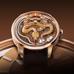 Lucky Harvey Enamel Snake Action Figure Mechanical Watch