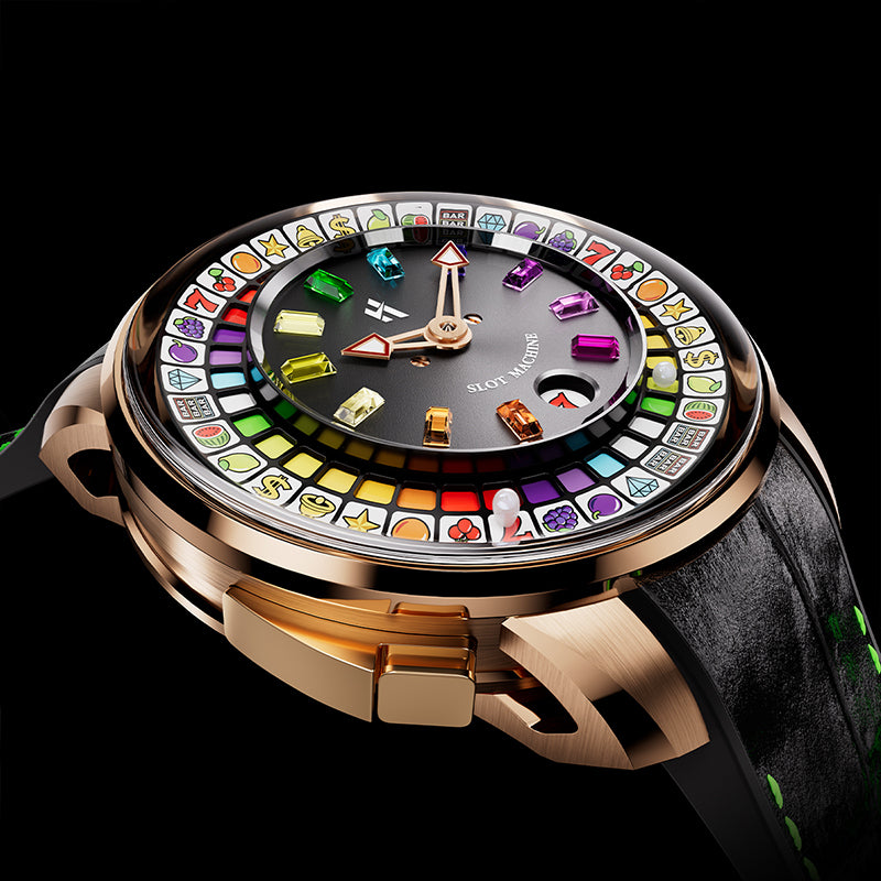 Lucky Harvey Interactive Game Rose Gold Watch with Fruit Arcade Dial – Automatic Movement, Limited Edition