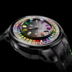 Lucky Harvey Interactive Game Black Watch with Fruit Arcade Dial – Automatic Movement, Limited Edition