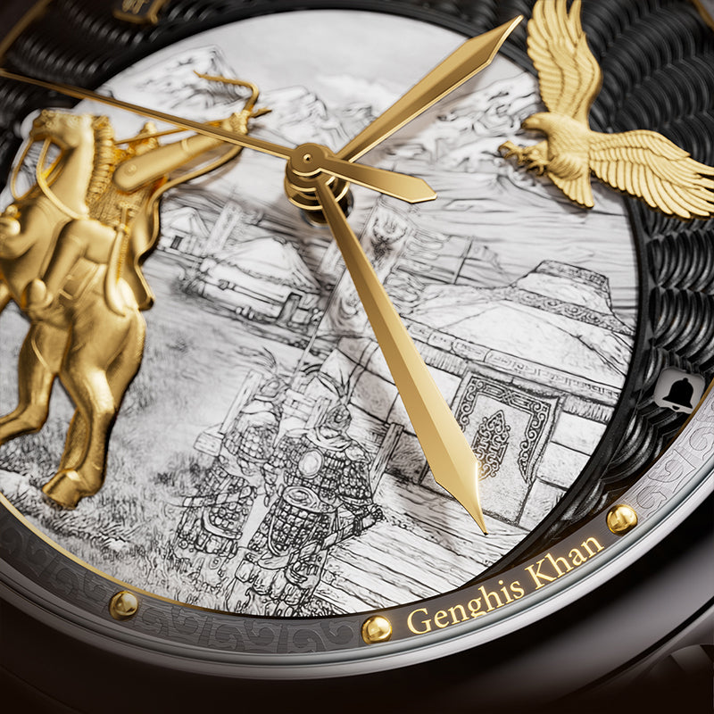 【Limited 100PCS】Genghis Khan Gray Automata Chiming Watch
