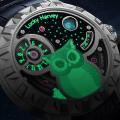 Lucky Harvey Owl automaton Watch –  Animated Dial & Lunar Eclipse Design
