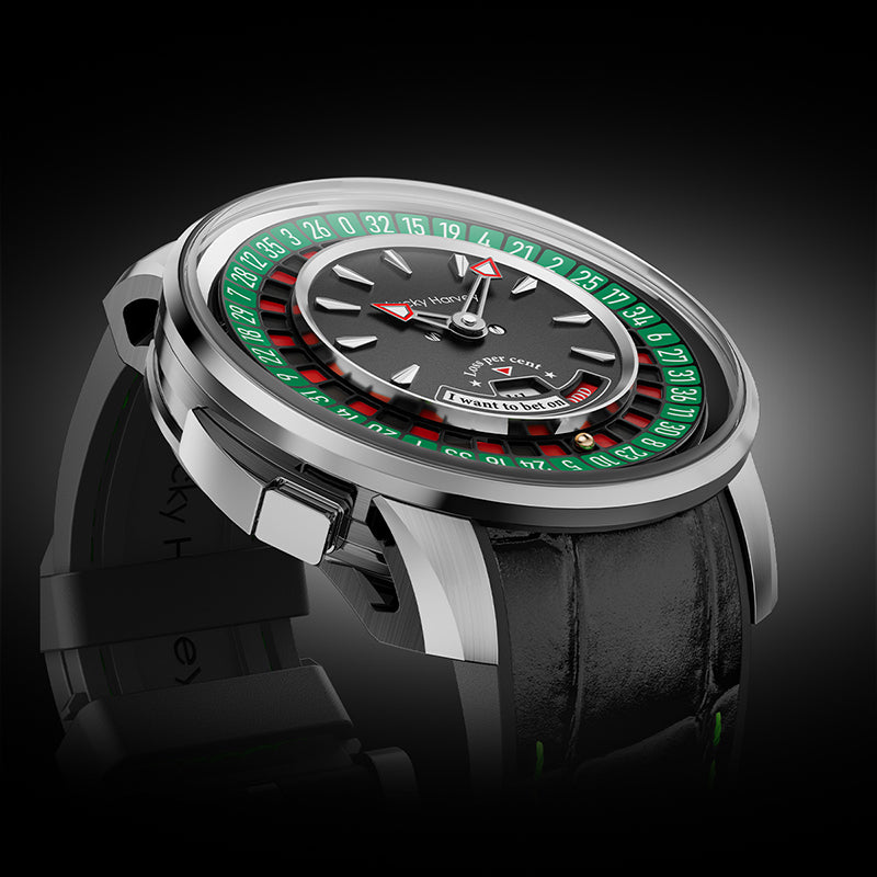 Lucky Harvey European Roulette Automatic Watch –18K Gold Bead & Real Roulette Wheel Gameplay Design