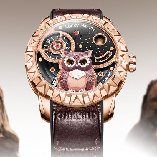 Lucky Harvey Owl automaton Watch –  Animated Dial & Lunar Eclipse Design