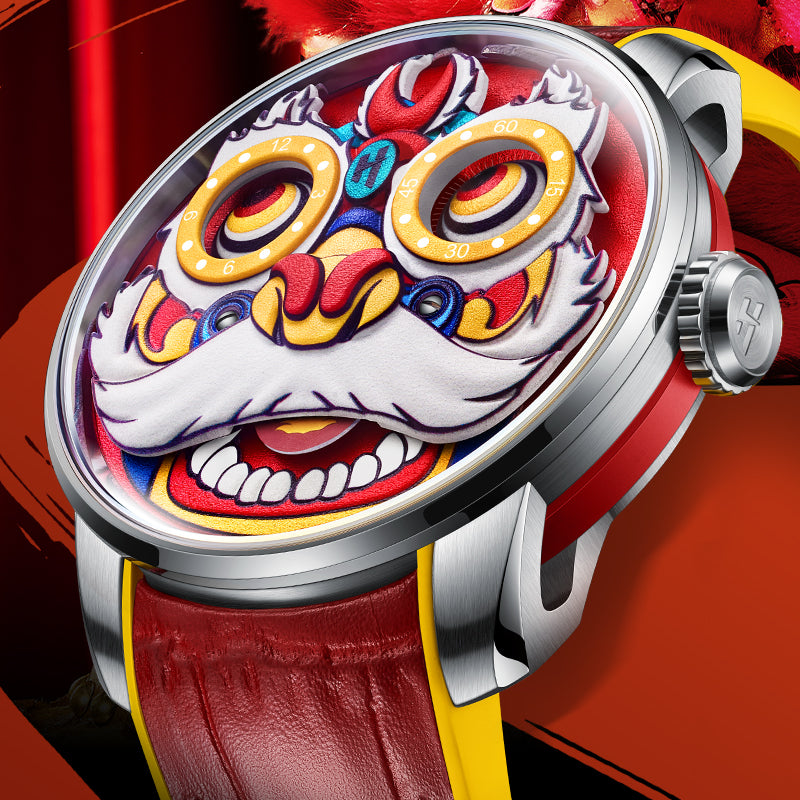 Lucky Harvey Lion Dance automaton Watch –  Dynamic Rotor Inspired by Traditional Lion Dance