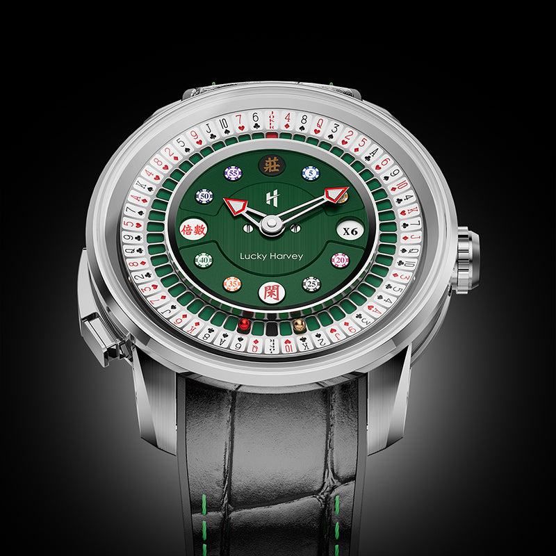 Lucky Harvey Poker Roulette Automatic Watch –  52-Card Dial & Dual 18K Gold Spinning Balls for a True Roulette Experience