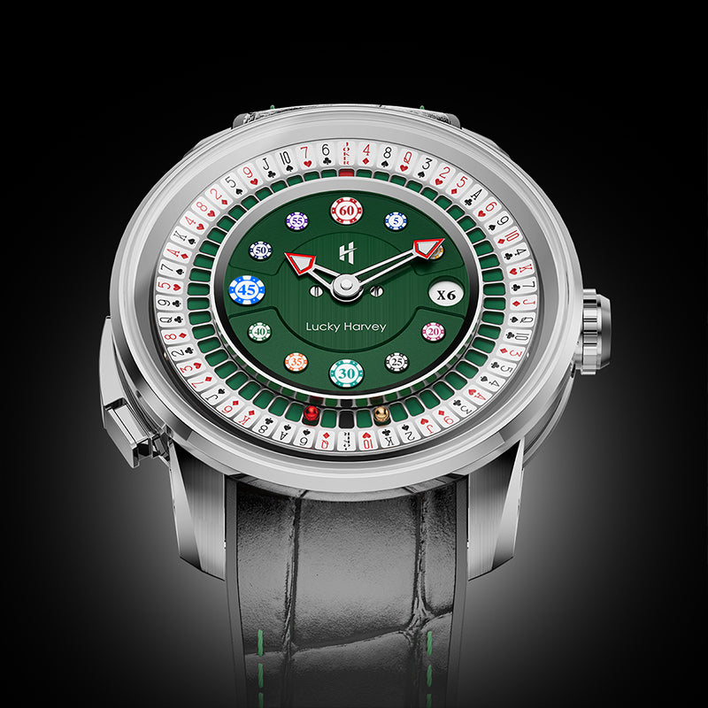 Lucky Harvey Poker Roulette Automatic Watch –  52-Card Dial & Dual 18K Gold Spinning Balls for a True Roulette Experience