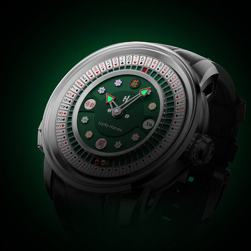 Lucky Harvey Poker Roulette Automatic Watch –  52-Card Dial & Dual 18K Gold Spinning Balls for a True Roulette Experience